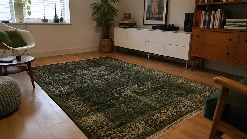 Emerald green hand-knotted rug - Hasida Rugs Collection