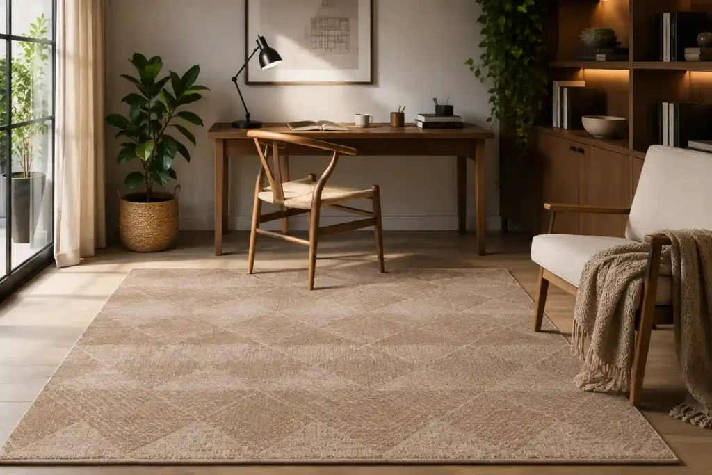 Eco friendly wool and jute rug in a modern home– Hasida Rugs Collection
