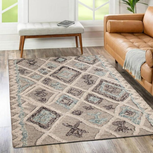 Jewel HRC-732 Beige Rug-Room Scene by Hasida Rugs Collection