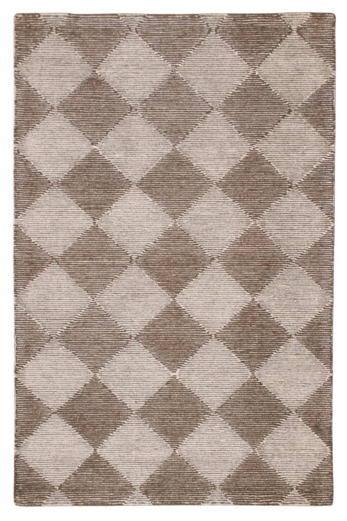 Rust Diamond Rug Elegant Rug from India – Handtufted Wool Rug for Modern Interiors
