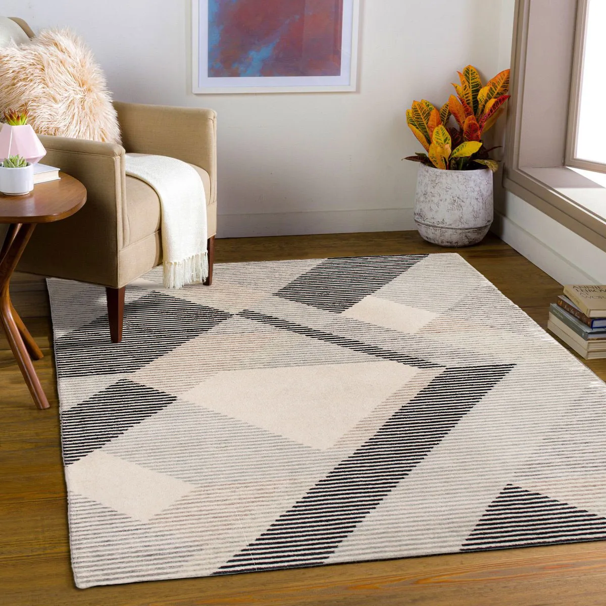 Collection-Remix-HRC-722-Ivory-Rug-Room-Scene-Hasida-Rugs-Collection