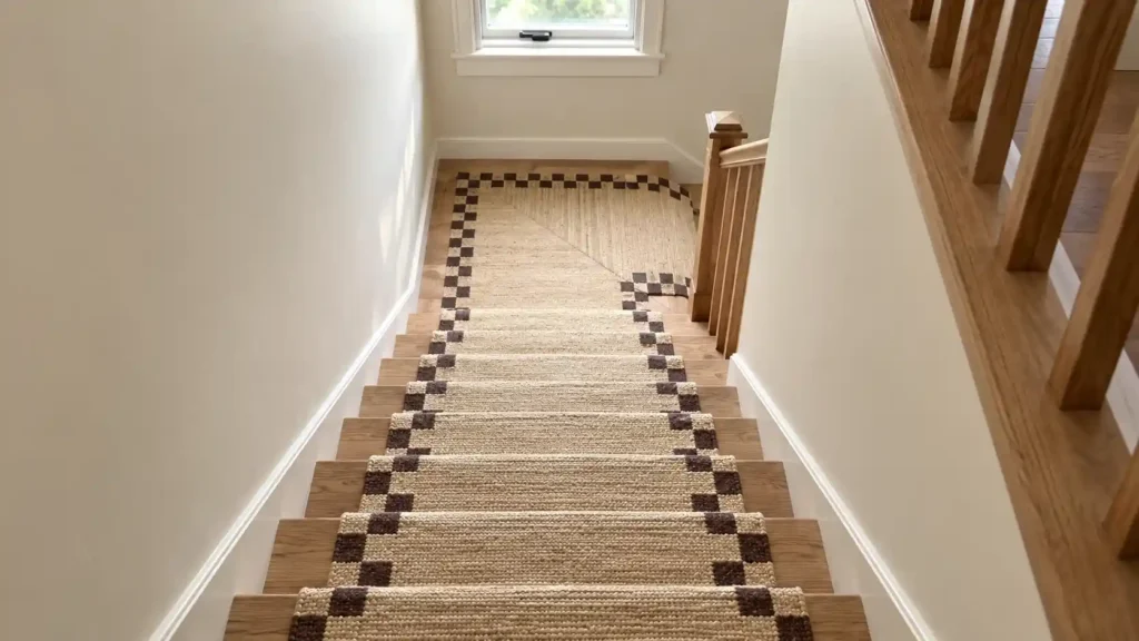Neutral jute staircase carpet - Hasida Rugs Collection