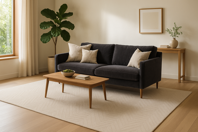 Modern Rug in a room - Hasida rug Collection