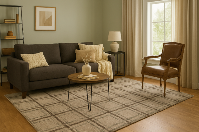 Modern rug in a living room - Hasida rug collection