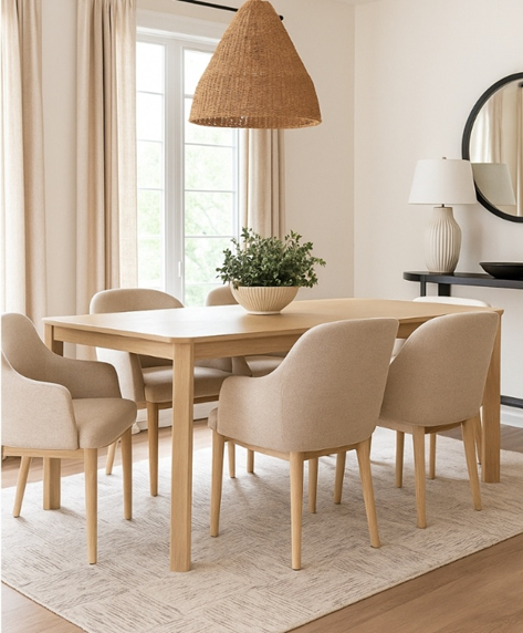 modern rug in dining room - Hasida rug collection