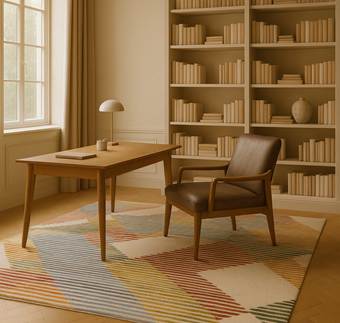 Tufted wool rug in Home office - Hasida Rug Collection