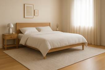 Tufted wool rug in Bedroom- Hasida Rug Collection