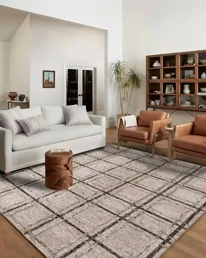 Collection Remix HRC 707 Brown Rug Room scene Hasida Rugs Collection result 1 1