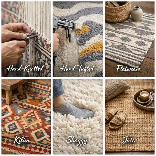 Different types of handmade rugs imported from India – Hasida Rugs collection
