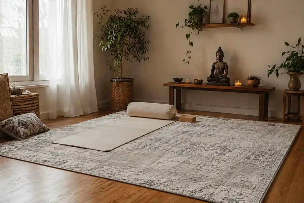 Soft chenille rug for yoga and meditation – Hasida Rugs Collection
